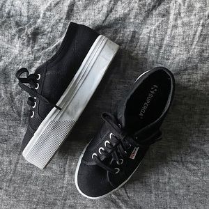 Superga Platform Black Sneaker